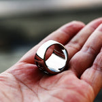 Silver Saint Benedict Catholic Cross Stainless Steel Unisex Ring Manntara