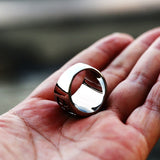 Silver Saint Benedict Catholic Cross Stainless Steel Unisex Ring Manntara