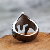Silver Spartan Warrior Helmet Men's Ring of Stainless Steel Manntara