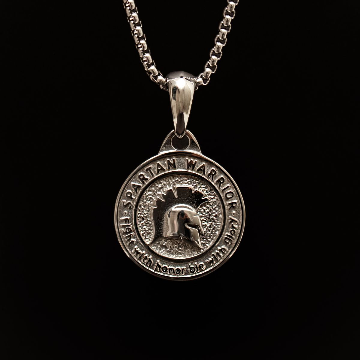 Silver Spartan Warrior Men's Necklace of Stainless Steel Manntara