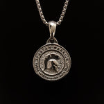 Silver Spartan Warrior Men's Necklace of Stainless Steel Manntara