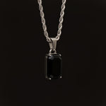 Silver Stainless Steel Black Onyx Men's Pendant Manntara