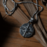 Silver Stainless Steel Compass Necklace For Men Manntara