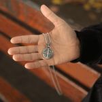Silver Stainless Steel Compass Necklace For Men Manntara