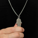 Silver Stainless Steel Hamsa Necklace Manntara