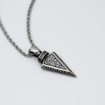 Silver Stainless Steel Nordic Runes Arrow Men's Necklace Manntara