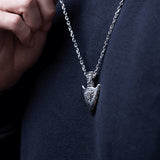 Silver Stainless Steel Viking Arrow Necklace For Men Manntara