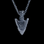 Silver Stainless Steel Viking Arrow Necklace For Men Manntara