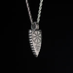 Silver Stainless Steel Viking Runes Arrow Necklace For Men Manntara
