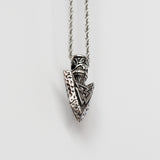 Silver Stainless Steel Viking Valknut Arrow Men's Necklace Manntara