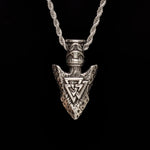 Silver Stainless Steel Viking Valknut Arrow Men's Necklace Manntara