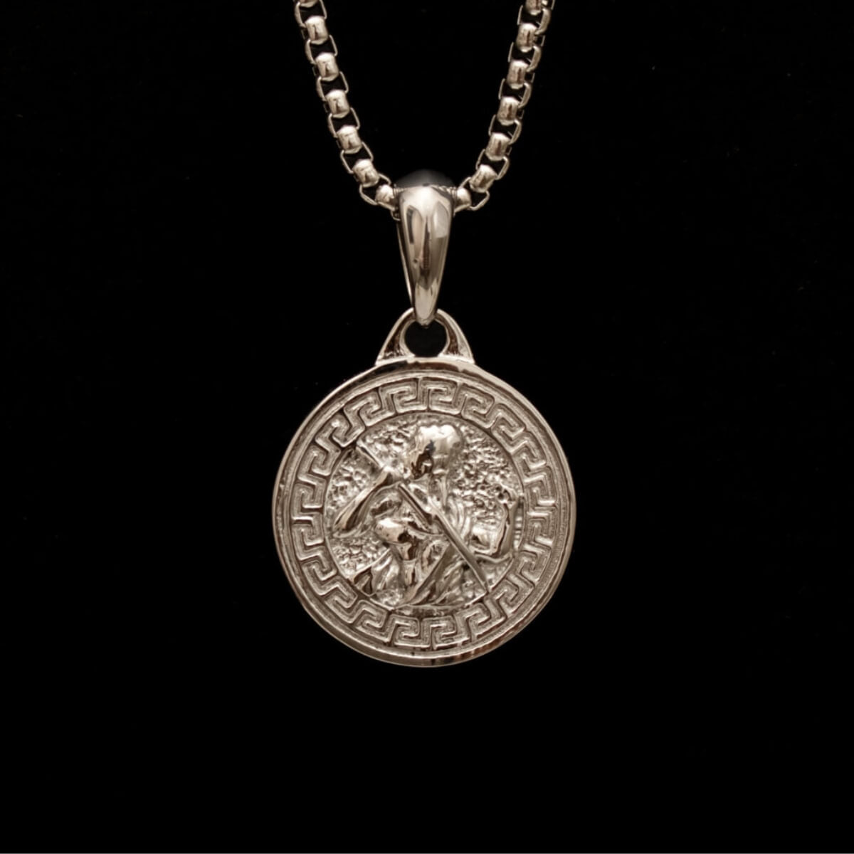 Silver Zeus Thunder Men's Necklace of Stainless Steel Manntara