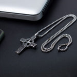 Stainless Steel Rune Cross Necklace For Men Manntara