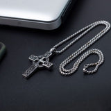 Stainless Steel Rune Cross Necklace For Men Manntara