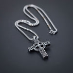 Stainless Steel Rune Cross Necklace For Men Manntara