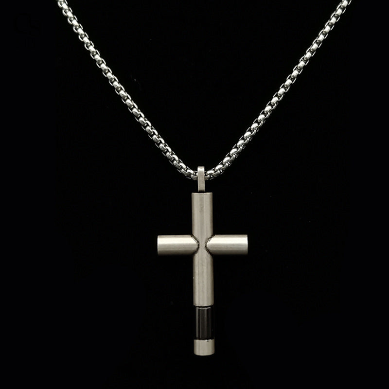 Stainless Steel Silver Cross Necklace For Men & Women Manntara