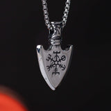 Stainless Steel Silver Viking Runes Arrow Silver Necklace For Men  Manntara