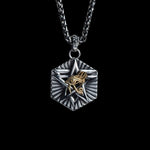 Stainless Steel Horus Eye Hexagon Gothic Pendant For Men  Egyptian Jewelry Manntara