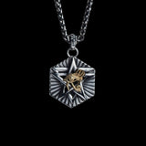 Stainless Steel Horus Eye Hexagon Gothic Pendant For Men  Egyptian Jewelry Manntara