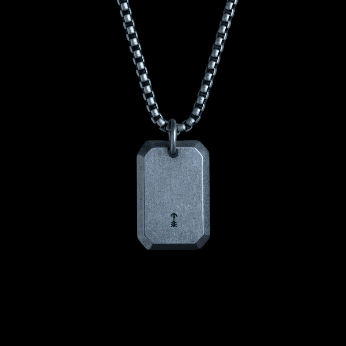 Stainless Steel Silver Minimalistic Military Necklace For Men Manntara