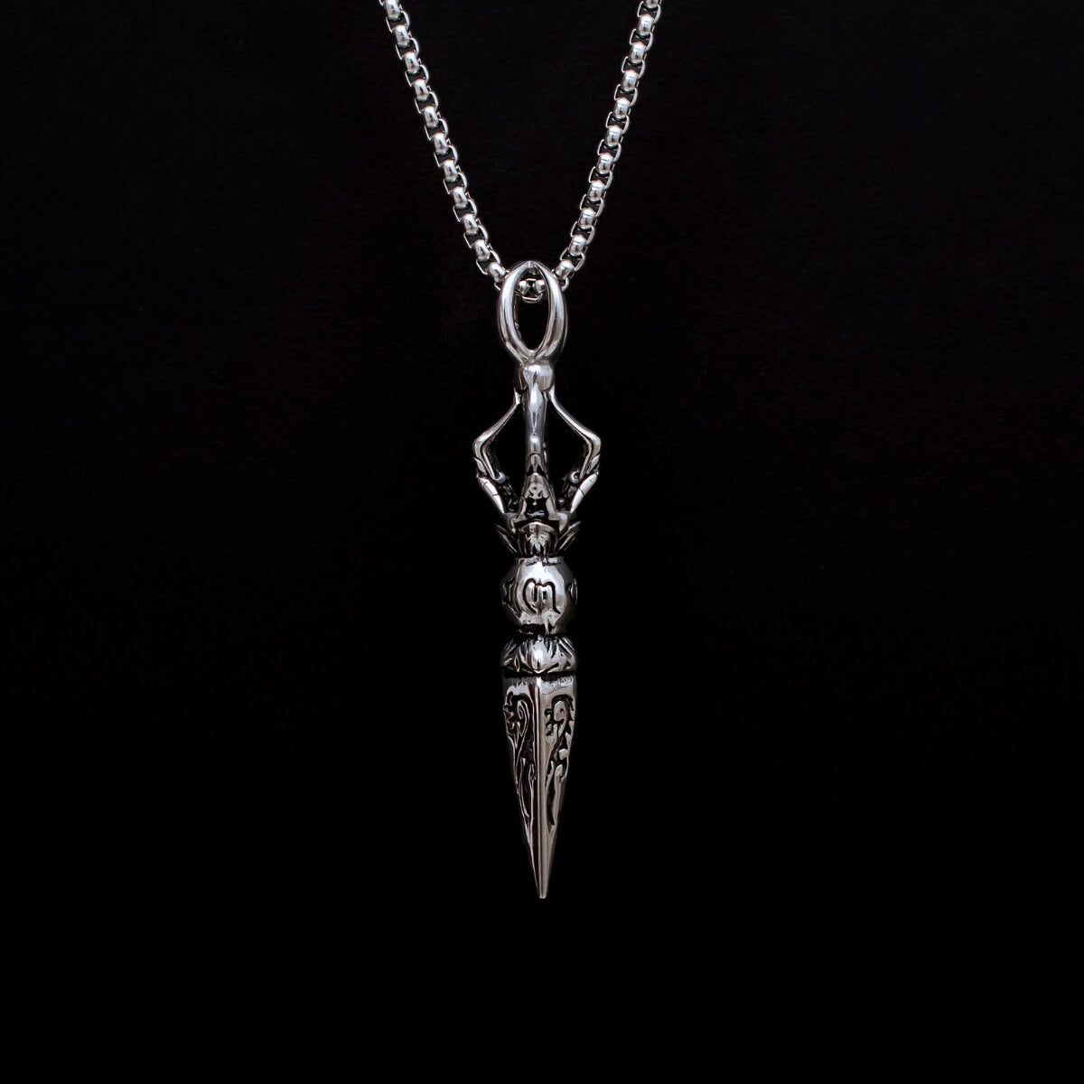 Stainless Steel Silver Viking Stick Necklace For Men Manntara