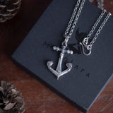Sterling 925 Silver Gothic Anchor Skull Necklace For MenSterling 925 Silver Gothic Anchor Skull Necklace For MenSterling 925 Silver Gothic Anchor Skull Necklace For Men Manntara