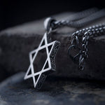 Sterling 925 Silver Star Of David Catholic Necklace For Men Manntara