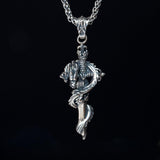 Sterling 925 Silver Dragon Sword Gothic Necklace For Men Manntara