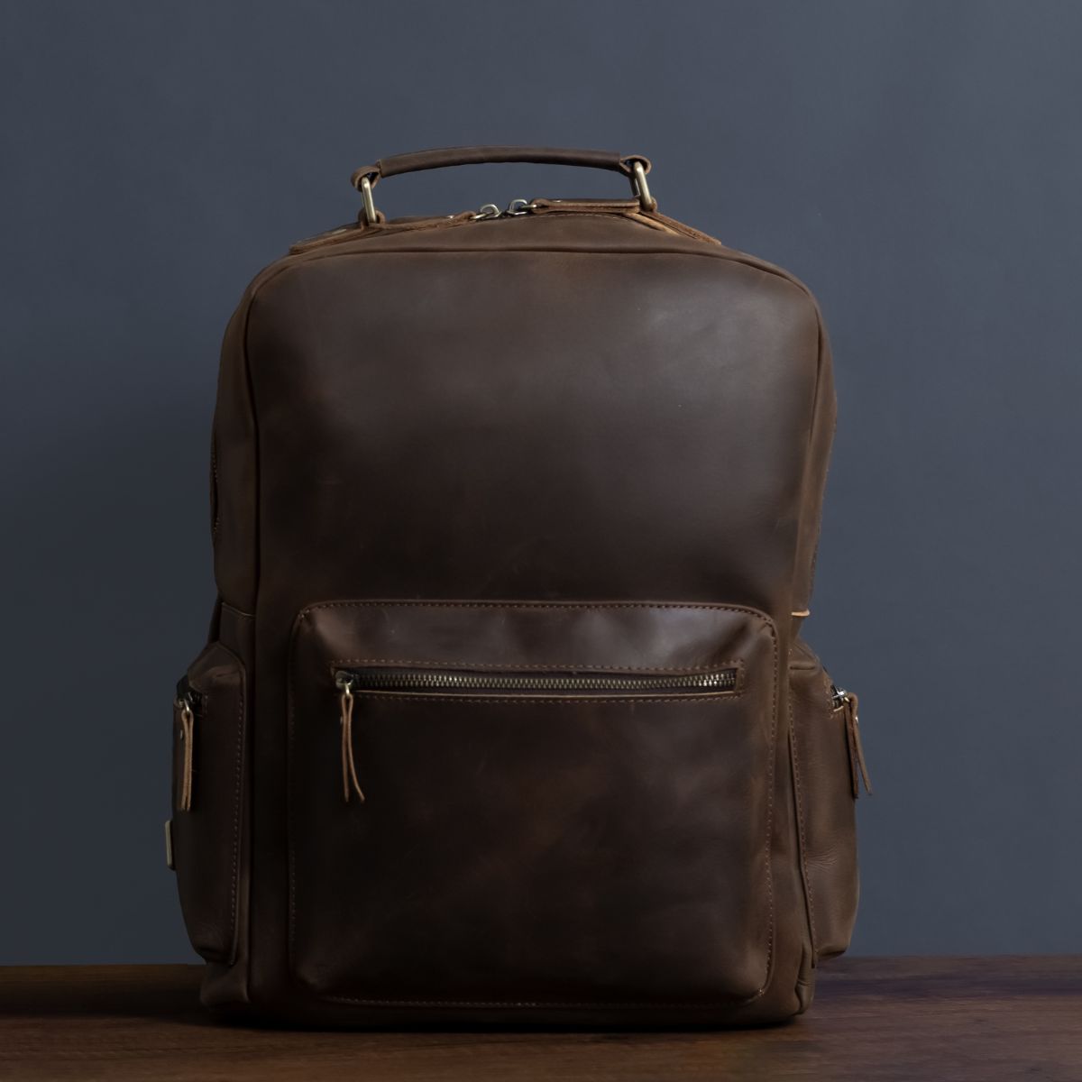 Unisex Leather 14.5 Inch Laptop Backpack - Crazy Horse Travel Rucksack, Genuine Leather Unisex Leather 14.5 Inch Laptop Backpack - Crazy Horse Travel Rucksack, Genuine Leather