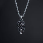 Black Gothic Skull Stainless Steel Necklace For Men
