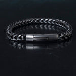 Black Stainless Steel Designer Beaded Men's Bracelet