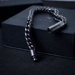 Black Stainless Steel Designer Beaded Men's Bracelet