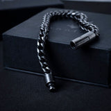 Black Stainless Steel Designer Beaded Men's Bracelet