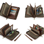 Brown Full-Grain Leather Clutch Travel Bag For Men