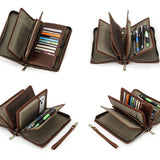 Brown Full-Grain Leather Clutch Travel Bag For Men