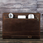 Brown Full-Grain Leather Laptop Case For Macbook or Windows