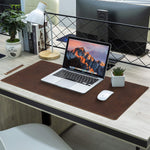 Brown Leather Office Desk Trackpad for Laptop and PC