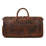 Dark Brown Leather Duffel Bag for Men & Women