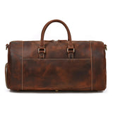 Dark Brown Leather Duffel Bag for Men & Women