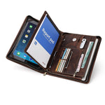 Full-Grain Brown Leather iPad Productivity Case