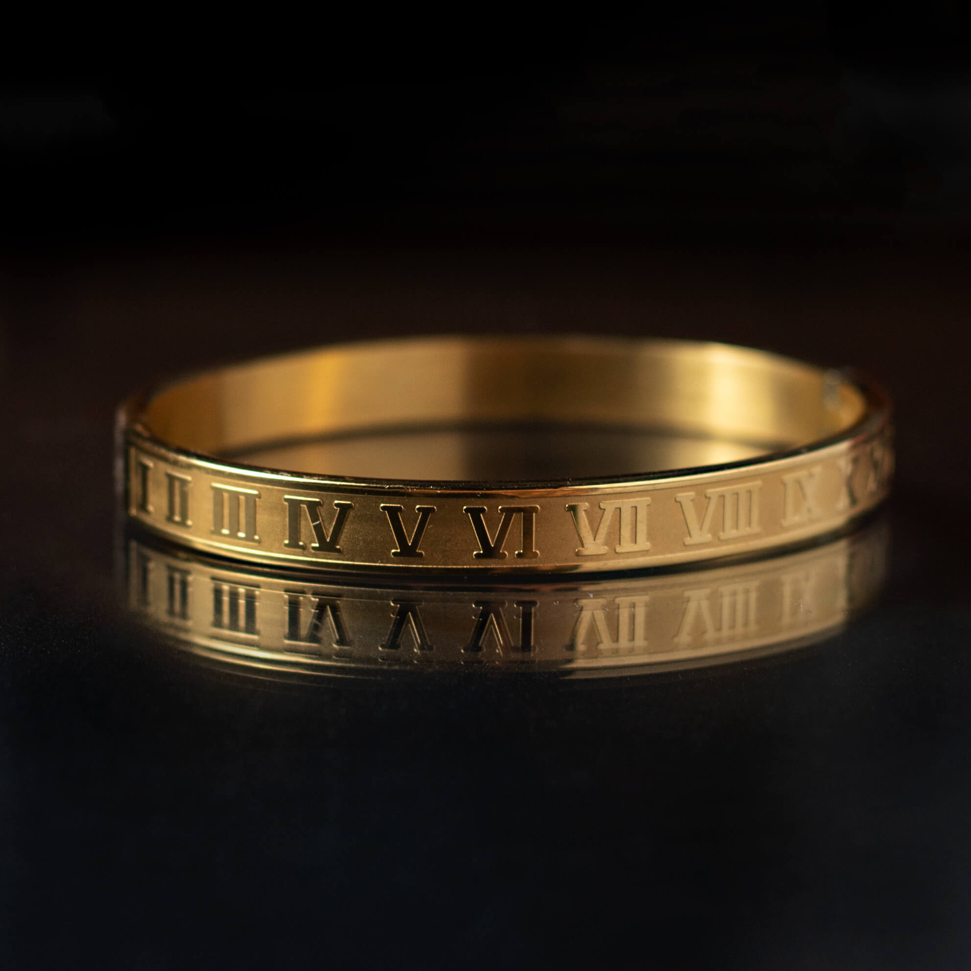 Golden Stainless Steel Roman Designer Bracelet For Men