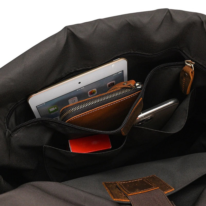 Men's Full-Grain Leather Backpack for iPad