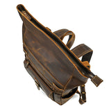 Men's Brown Leather 15.6'' Laptop Vintage Backpack For Work