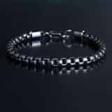 Men's Designer Stainless Steel Black Chain Bracelet Manntara