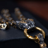 Men's Golden Stainless Steel Mjolnir Viking Necklace