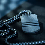 Men's Premium Silver Stainless Steel Minimalistic Military Necklace Manntara
