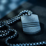 Men's Premium Silver Stainless Steel Minimalistic Military Necklace Manntara