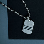 Men's Premium Silver Stainless Steel Minimalistic Military Necklace Manntara