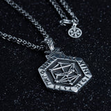 Men's Stainless Steel Viking Locket Necklace With Runes Manntara