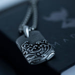 Men's Waves Surfer Necklace  Stainless Steel Silver Pendant